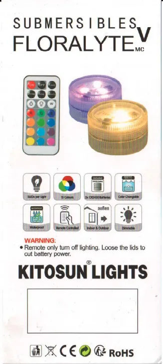 Luci da bagno a LED «SUBMERSIBLE FLORALYTE V» — foto 2 dell'alert A12/01013/20