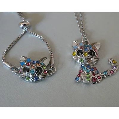 Set di gioielli «Süße Katze Halskette Armband Set für Mädchen, Katze Anhänger, Katzenanhänger Halskette K…» — foto 3 dell'alert A12/03177/24