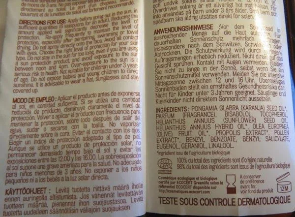 Prodotto per la protezione solare «Sun oil» (Acorelle)