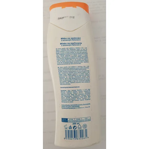 Latte per la protezione solare «Sunscreen milk SPF 6» — foto 2 dell'alert SR/02151/25
