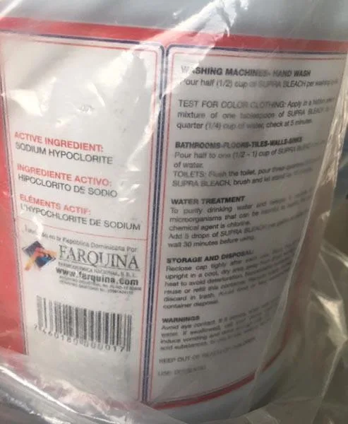 Candeggina «Super Cloro / Bleach - Eau de javel» — foto 2 dell'alert A12/1117/17