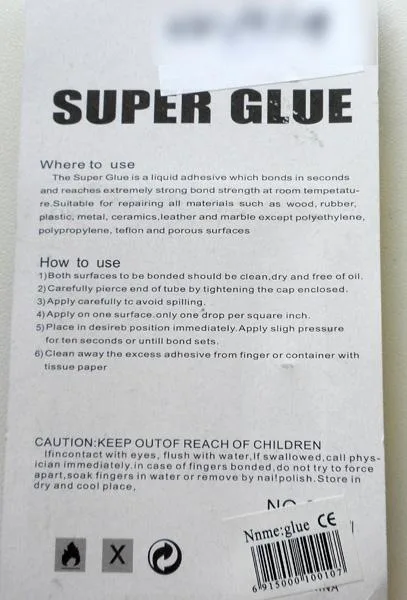Colla «SUPER GLUE» — foto 2 dell'alert A12/1299/19