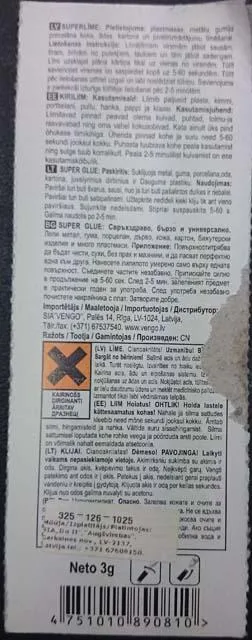 Colla «Super glue express» — foto 1 dell'alert A11/0114/14