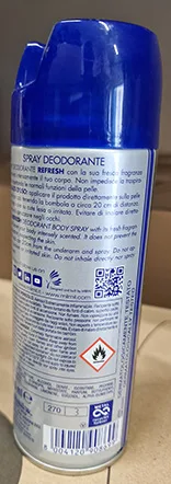Spruzzo di deodorante «SUPERICE REFRESH» — foto 2 dell'alert A12/01087/23