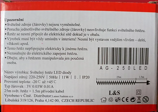 Catena di illuminazione «Světelný řetěz LED diody» — foto 9 dell'alert A12/00712/23