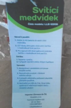 Giocattolo della batteria «Svítící medvídek» — foto 3 dell'alert A12/00889/22