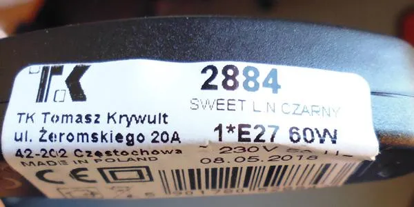 Lampada da tavolo «SWEET LN Czarny» — foto 3 dell'alert A12/1029/19
