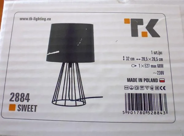 Lampada da tavolo «SWEET LN Czarny» — foto 4 dell'alert A12/1029/19