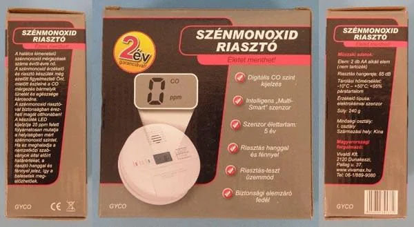Rilevatore di monossido di carbonio «SZÉNMONOXID RIASZTÓ» — foto 1 dell'alert A12/1501/15