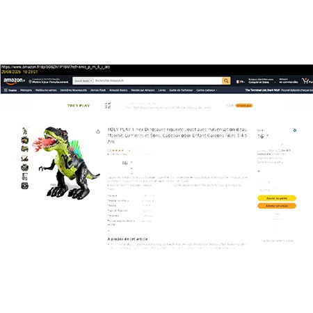 Giocattolo elettronico «T-Rex Dinosaure avec pulvérisation d'eau»