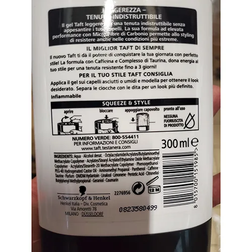 Gel per capelli «Taft carbon force» (TESTANERA)