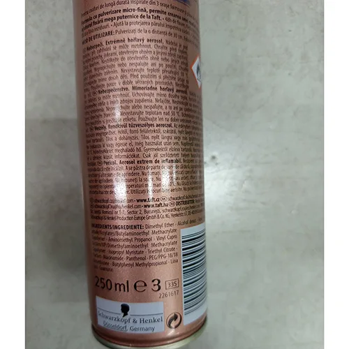 Lacca per capelli «taft HAIRSPRAY PARIS Supreme hold» — foto 3 dell'alert SR/02235/25
