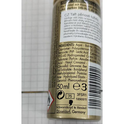 Mousse per capelli «TAFT MIT FLUSSIGEM ELASTIN PERFECT FLEX SCHAUMFESTIGER» — foto 5 dell'alert SR/02880/26