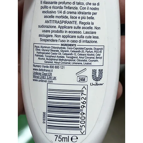 Deodorant «Talco - Talco con crema idratante» — foto 5 dell'alert A12/01810/24