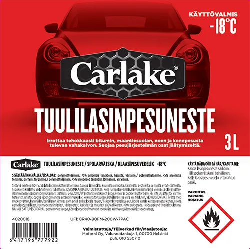 Fluido lavaggio parabrezza auto «Talvine klaasipesuvedelik (ET); Tuulilasinpesuneste (FI)» — foto 5 dell'alert A12/00716/21