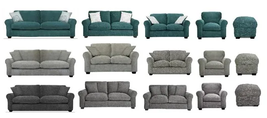 Divani/Sgabelli «Tammy Sofas/Footstools in Charcoal, Mink and Teal» — foto 1 dell'alert A12/00427/23
