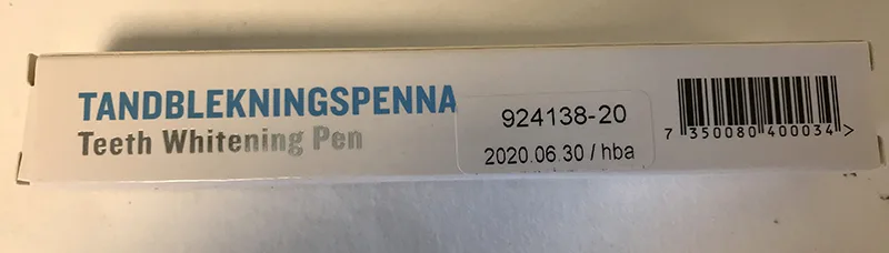 Prodotto sbiancante dei denti «Tandblekningspenna - Teeth Whitening Pen» — foto 4 dell'alert A12/01175/20