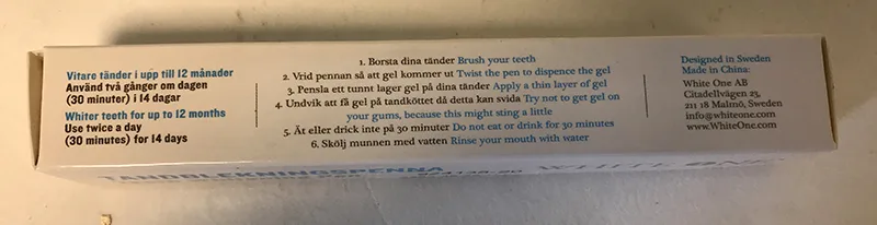Prodotto sbiancante dei denti «Tandblekningspenna - Teeth Whitening Pen» — foto 5 dell'alert A12/01175/20