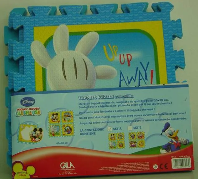 Tappetino puzzle – Eva (copolimero di acetato di etilene) Set tappetino Mickey Mouse Club House (Disney)