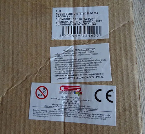 Fiocco giocattolo e frecce set «Target Game Play Set» (Gazelo Toys)