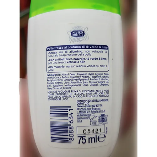 Deodorante spray «Tè fresco &amp; Lime» (Neutro Roberts)