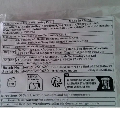 Penna sbiancante per denti «Teeth Whitening pen» — foto 1 dell'alert SR/02406/26