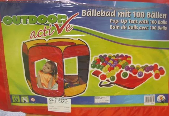 Tenda da gioco "Pop-Up Tent con 100 palle" (Outdoor Active)