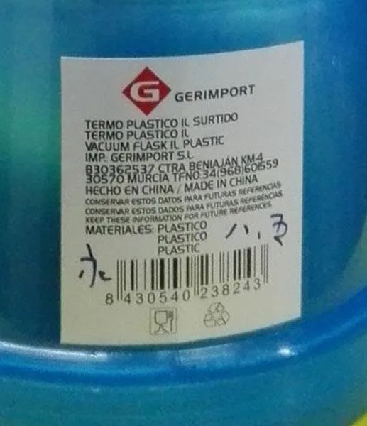 Matraccio thermos «Termo Plastico 1L Surtido» — foto 2 dell'alert A12/0871/17