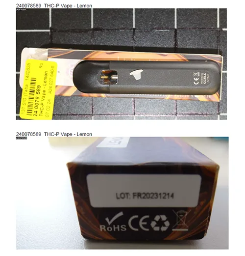 Sigaretta elettronica «THC.P Vape, H4CBD Vape» — foto 10 dell'alert A12/02062/24