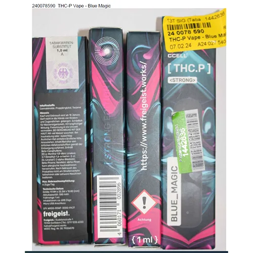 Sigaretta elettronica «THC.P Vape, H4CBD Vape» — foto 2 dell'alert A12/02062/24