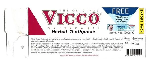 Dentifricio «The Original Vicco Vajradanti Herbal Toothpaste» (Vicco)