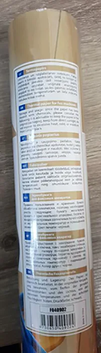 Carta termica «Thermal paper for fax machines» — foto 2 dell'alert A12/00421/21
