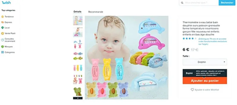 Termometro da bagno per bambini «Thermomètre à eau bébé bain poisson»