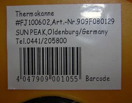 Thermos fiask – Thermokanne — foto 1 dell'alert 0640/08