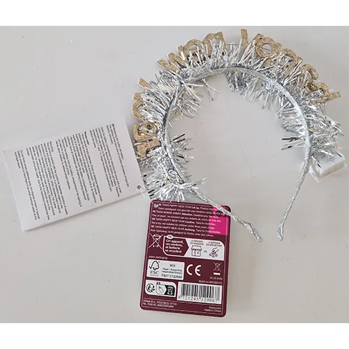 Accessorio per capelli LED «Tiara happy new year» — foto 2 dell'alert SR/02298/26