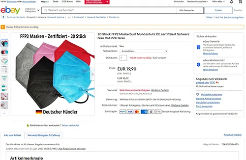 Maschera filtro antiparticolato «TieXiong TX-N02» — foto 10 dell'alert A12/00498/23