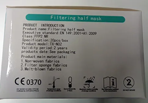 Maschera filtro antiparticolato «TieXiong TX-N02» — foto 3 dell'alert A12/00498/23