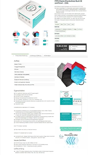 Maschera filtro antiparticolato «TieXiong TX-N02» — foto 9 dell'alert A12/00498/23