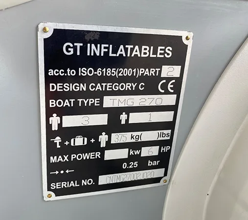 Barca gonfiabile/gommone «TMG270» (GT Inflatables)