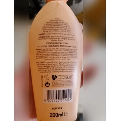Tonico viso «Tonico delicato» (CERA DI CUPRA)