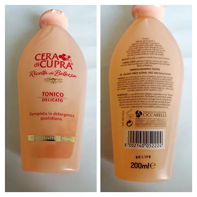 Tonico della pelle «TONIICO DELICATO» (CERA DI CUPRA)