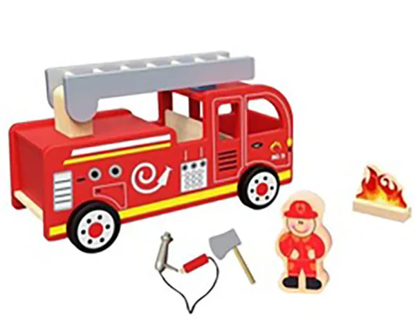 Set del camion del fuoco del giocattolo «Tooky Wooden Toys Childrens Fire Truck Engine Toy Playset Age 3+»