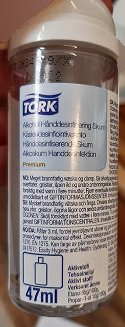 Disinfettante per le mani «Tork Alcohol hand disinfection foam» (Essity Denmark A/S)