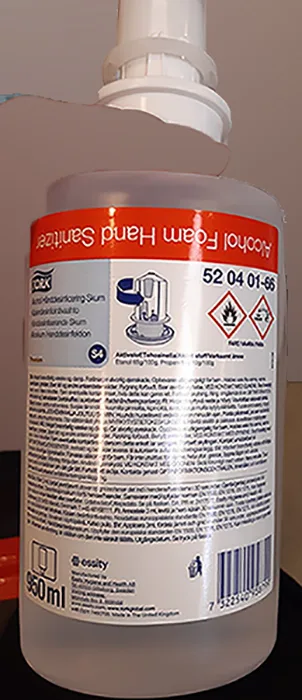 Disinfettante per le mani «Tork Alcohol hand disinfection foam» — foto 2 dell'alert INFO/00078/21