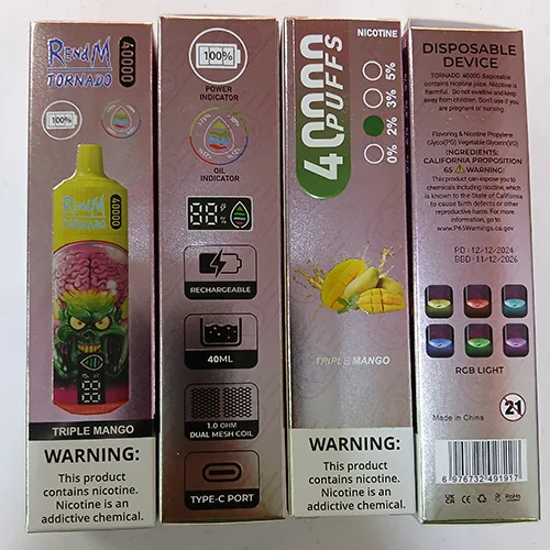 Sigaretta elettronica monouso «TORNADO 40 000, 2 % NICOTINE» (RENdM)