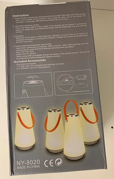 Lanterna a LED «Touch Panel Camping Lantern» — foto 5 dell'alert A12/00396/22
