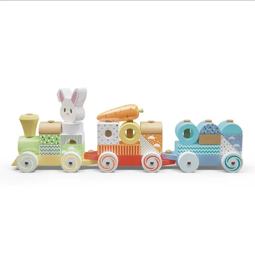 Giocattolo di legno «Train en bois lapin» (WOOD N PLAY)