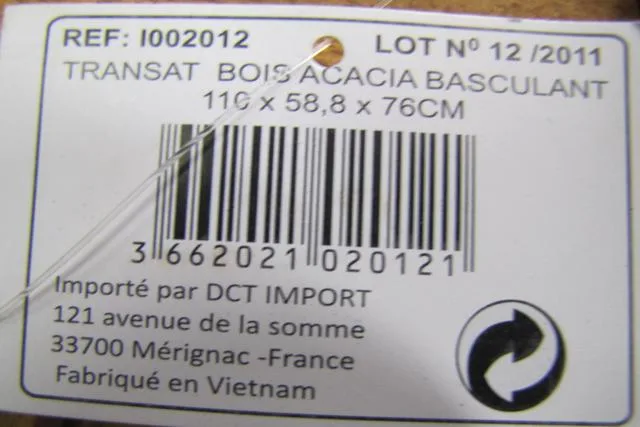 Sedia da giardino &amp;#13; &amp; #13; «Transat Bois Acacia Basculant» — foto 3 dell'alert A12/1190/12