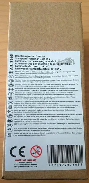 Auto giocattolo «Transporter "Racing" Set of 2» (Small foot Company)