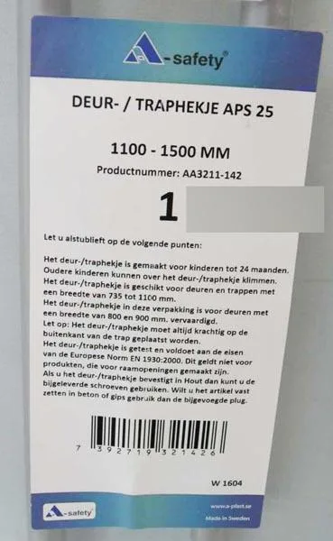 Cancello di sicurezza per bambini «Traphekje/child safety gate» — foto 2 dell'alert A12/1754/16